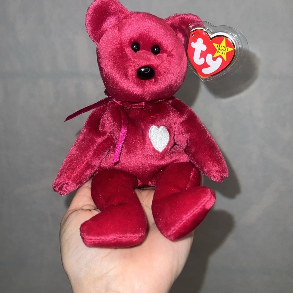 TY Beanie Baby - VALENTINA the Red Bear (8.5 inch)‎